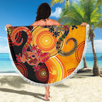 aboriginal-personalised-beach-blanket-couple-aboriginal-lizards