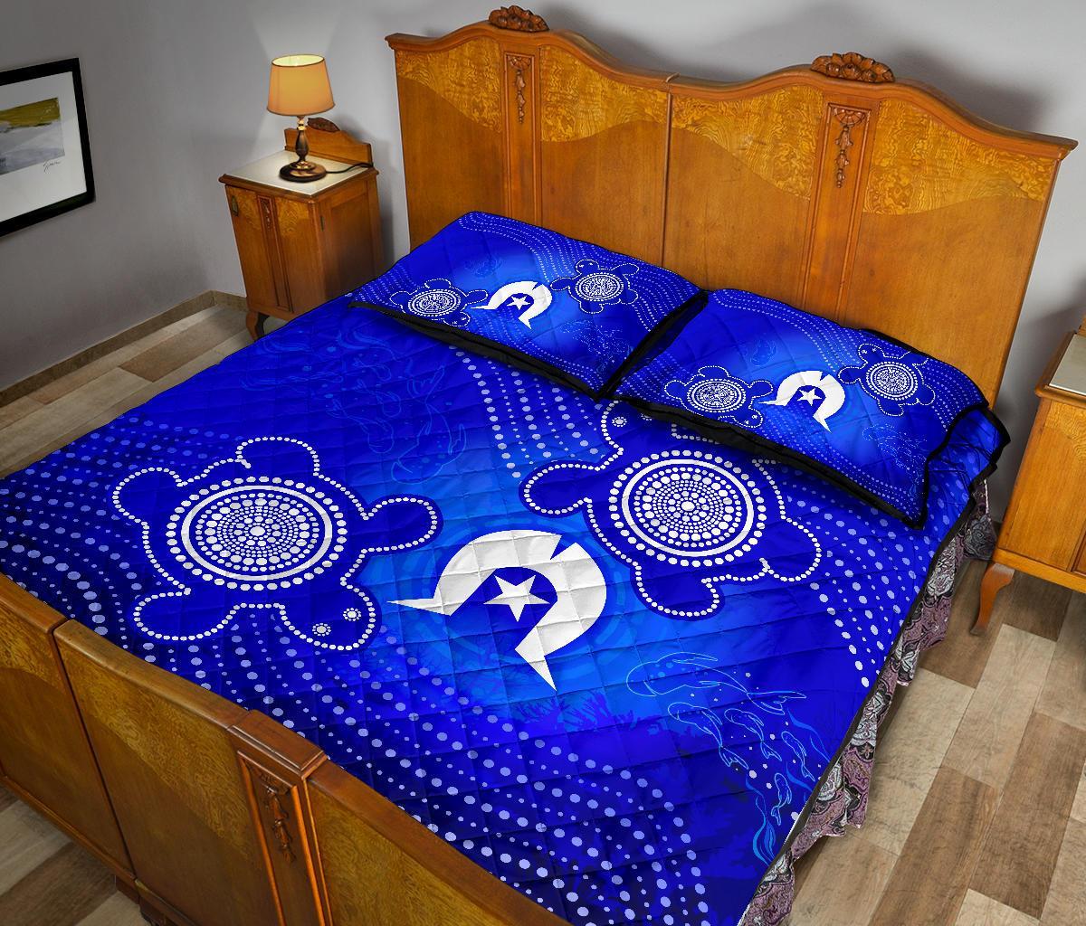 torres-strait-islanders-quilt-bed-set-torres-symbol-with-turtle