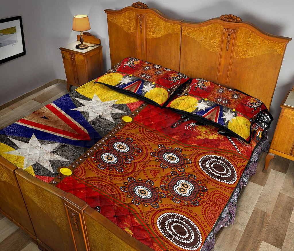 quilt-bed-set-aboriginal-dot-painting-flags-crocodile