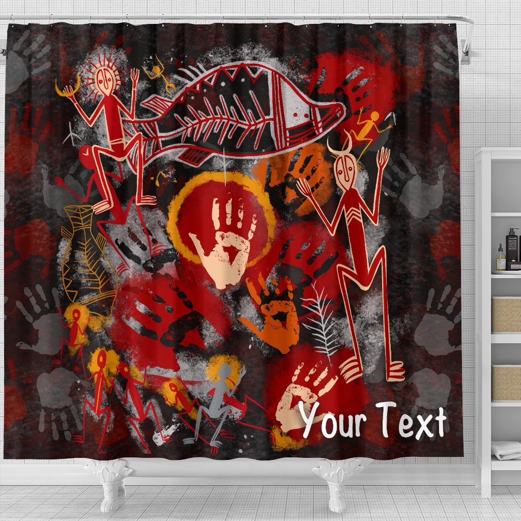 custom-aboriginal-shower-curtain-indigenous-fish-hand-art