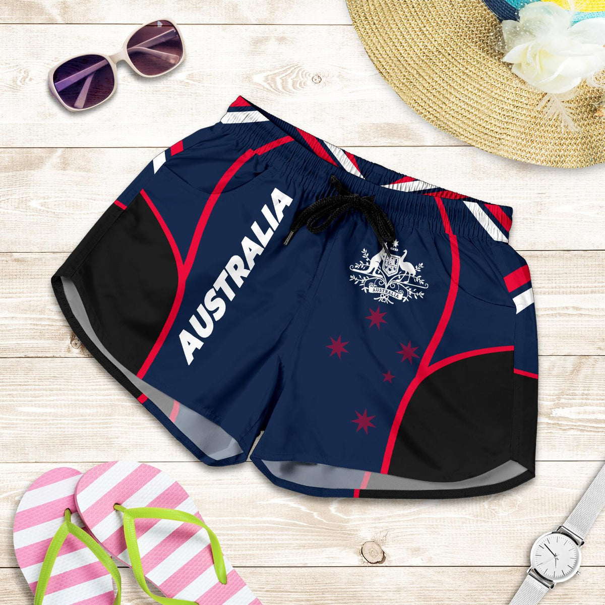 Women's Shorts - Australian Coat Of Arms Shorts - Vibe Hoodie