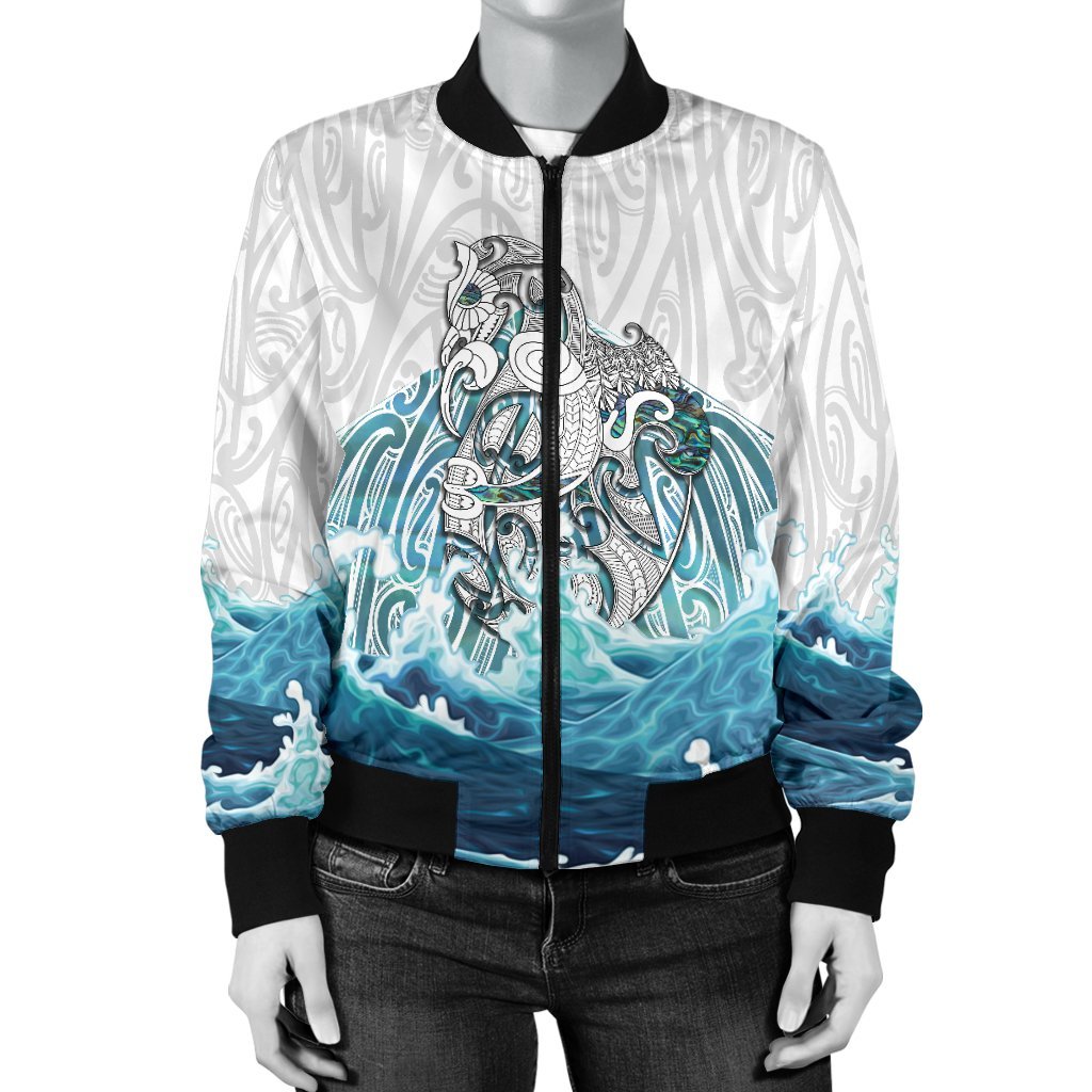 maori-manaia-the-blue-sea-womens-bomber-jacket-white