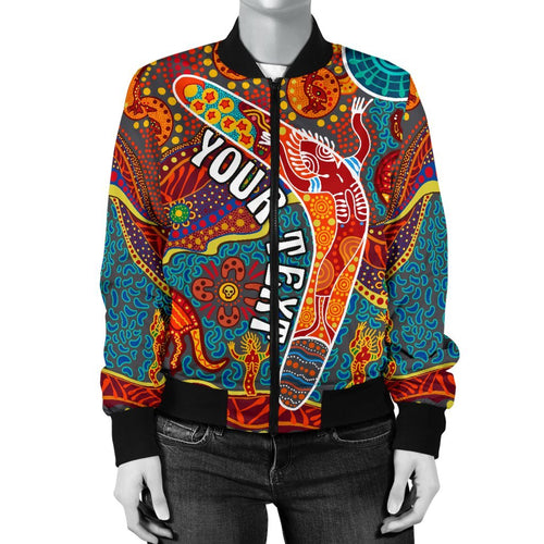 aboriginal-personalised-womens-bomber-jacket-indigenous-boomerang