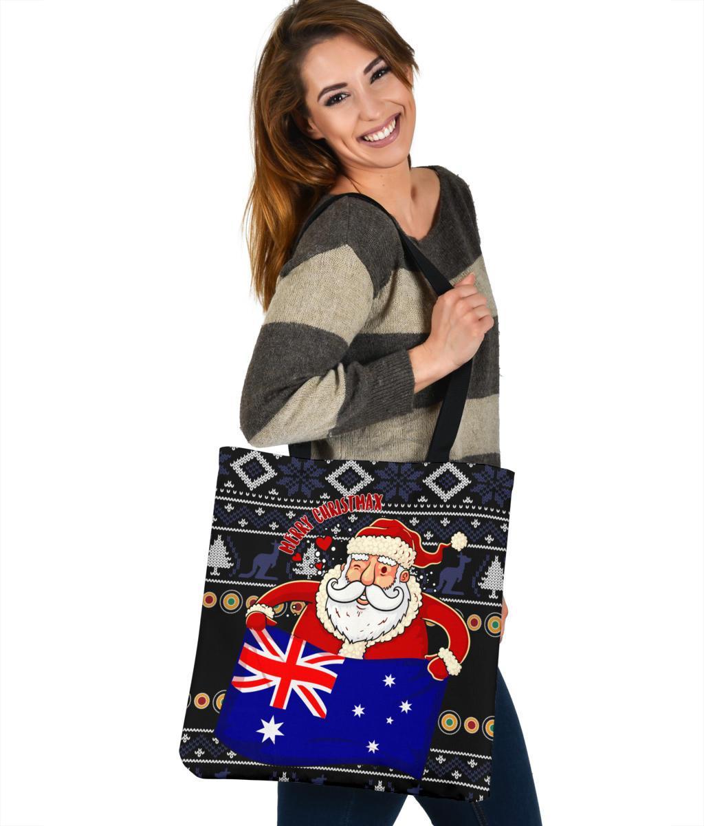 christmas-tote-bags-australia-santa-claus-hold-the-flag-black
