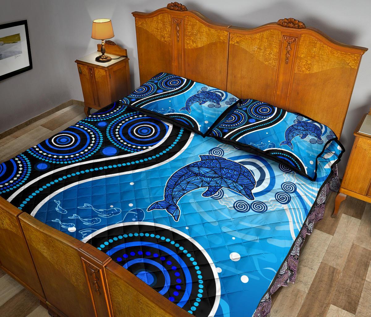 aboriginal-quilt-bed-set-dolphin-and-aboriginal-dot-patterns