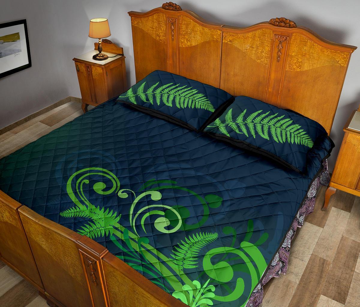 quilt-bed-set-nz-silver-fern-green