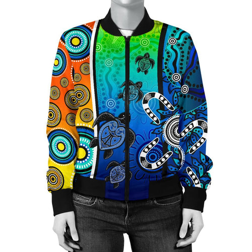 aboriginal-womens-bomber-jacket-indigenous-turtle-dot-painting-art