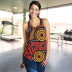 Aboriginal Women's Racerback Tank - Indigenous Circle Dot Painting Style- - Vibe Hoodie