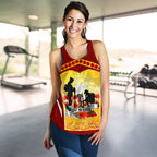 Anzac Women's Racerback Tank - Lest We Forget Aboriginal Version - Vibe Hoodie