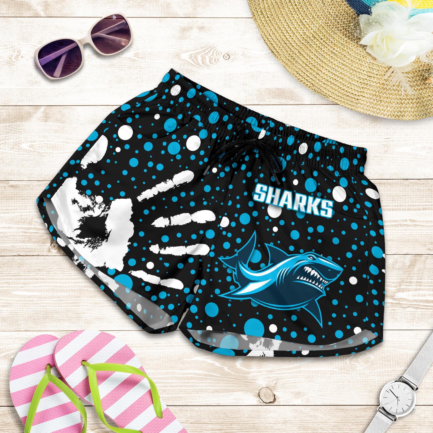 Sharks Indigenous Women's Shorts Minimalism Version - Vibe Hoodie