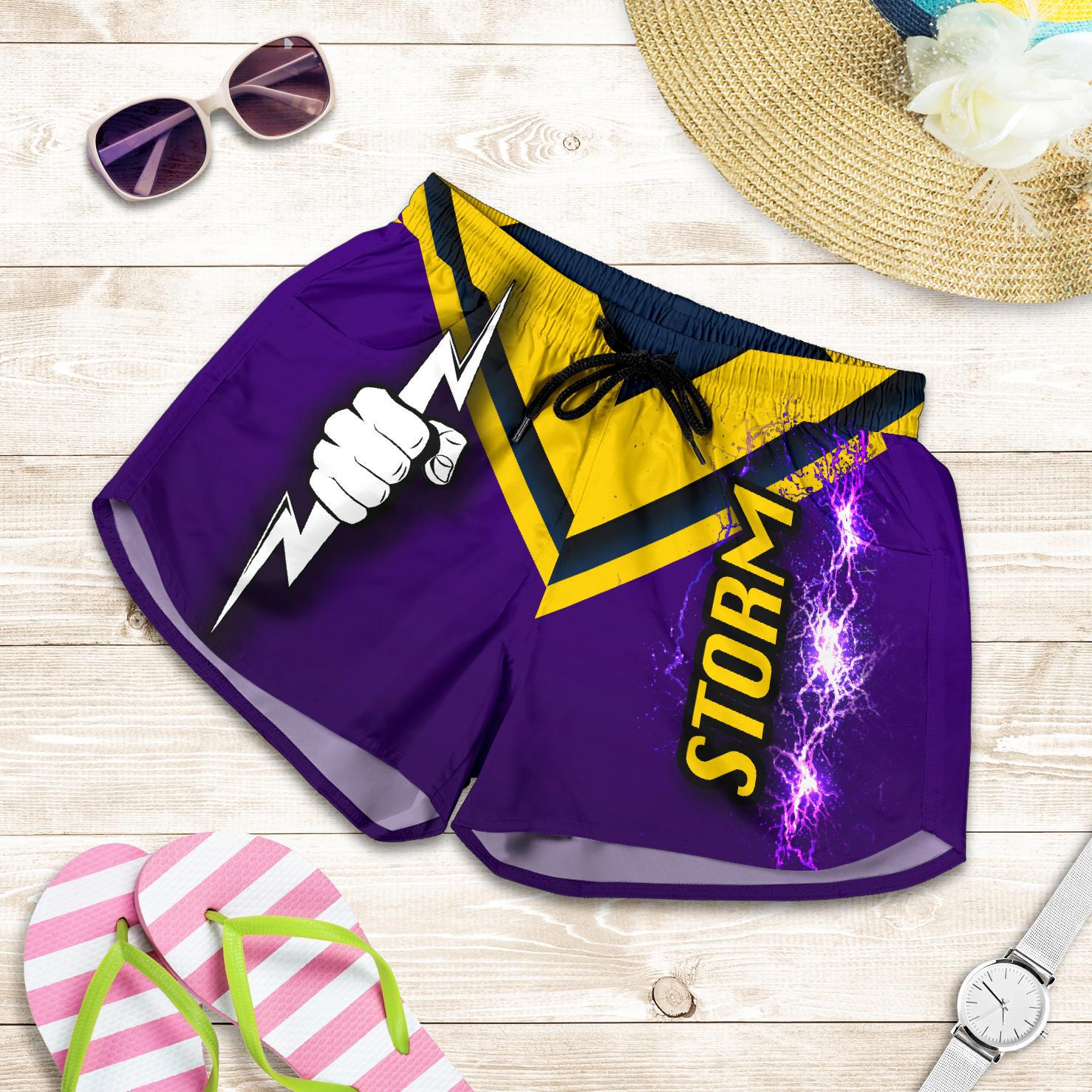 Melbourne All Over Print Women's Shorts Thunder - Vibe Hoodie