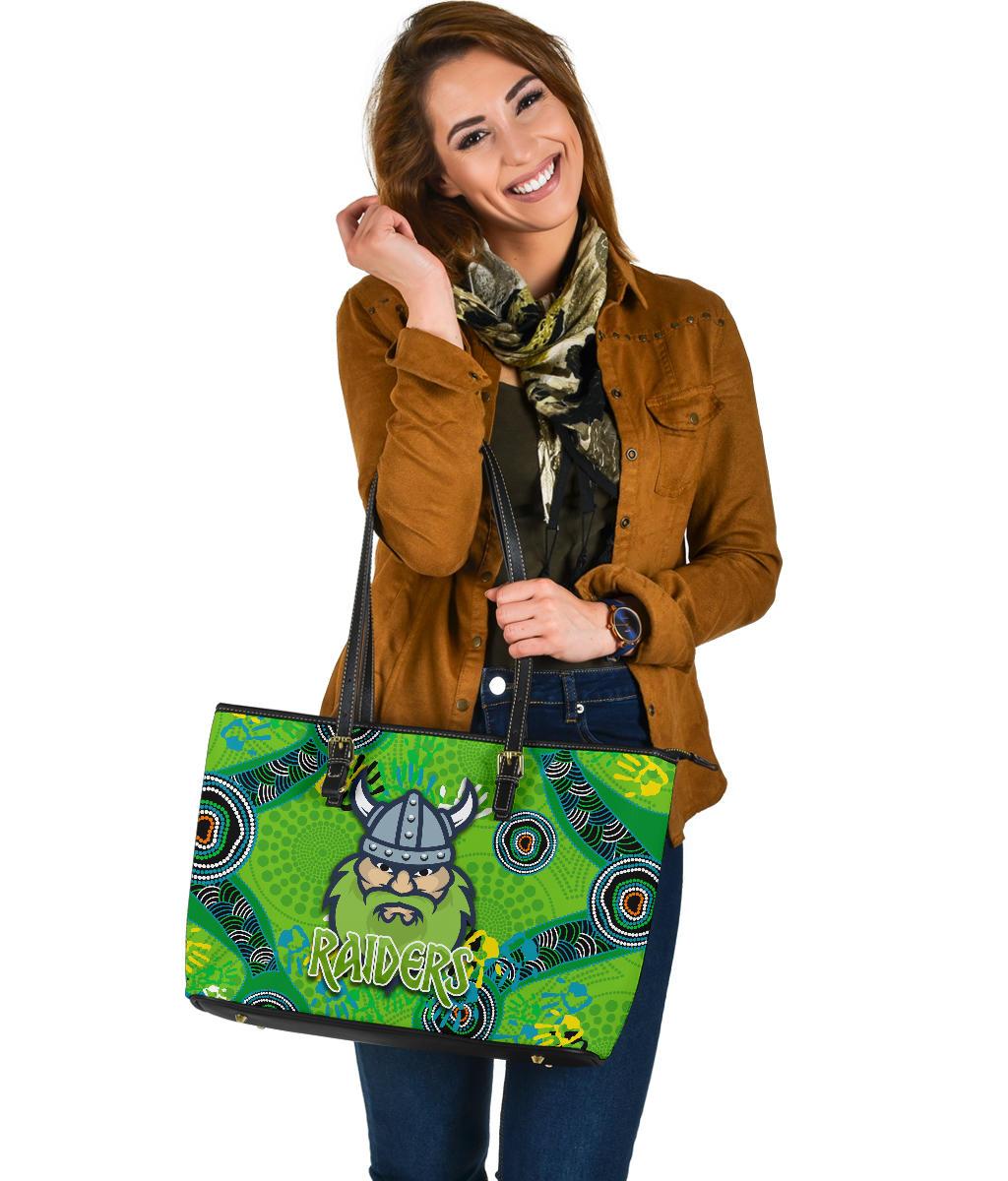 canberra-large-leather-tote-raiders-viking-indigenous