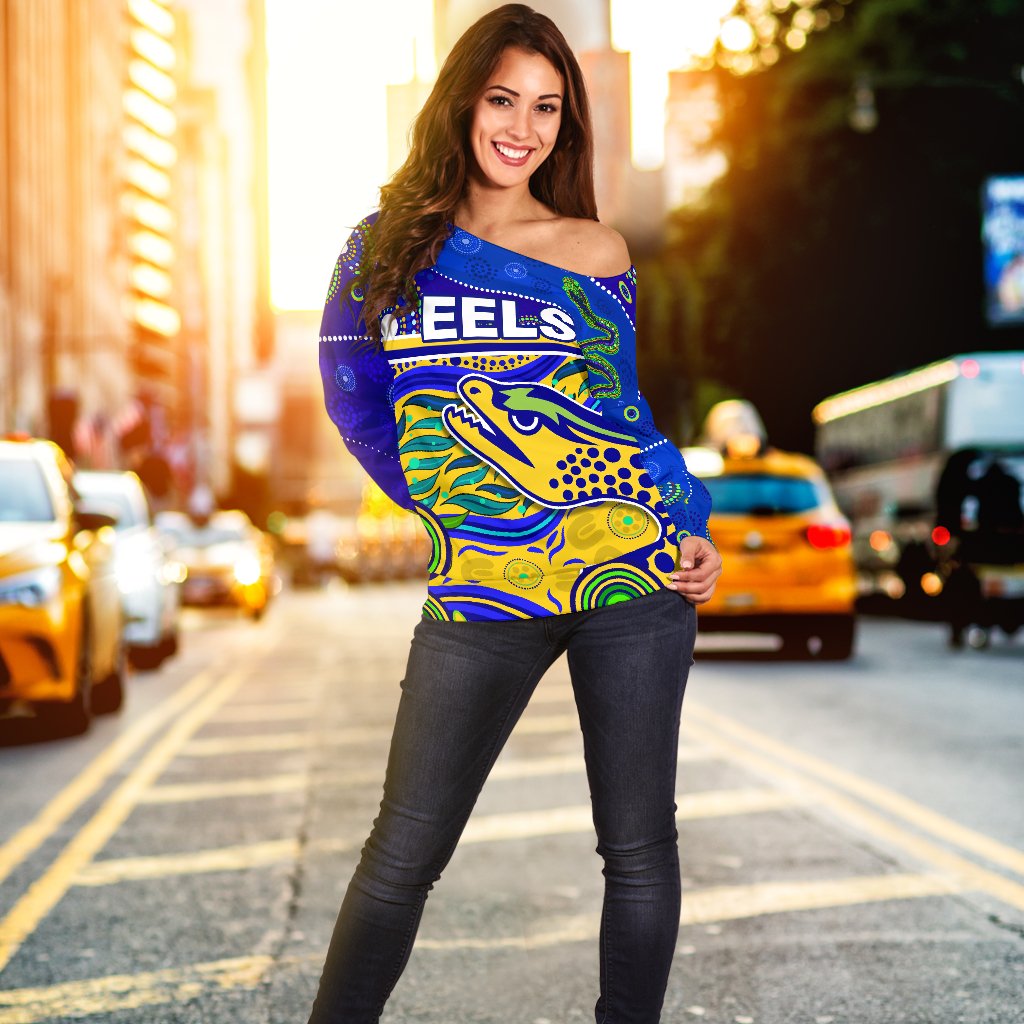 Eels Indigenous Special Off Shoulder Sweater Version Gold - Vibe Hoodie