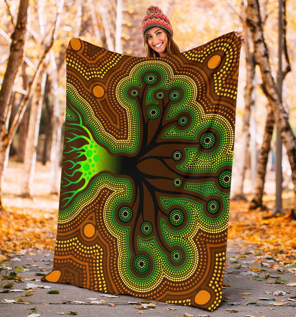 aboriginal-premium-blanket-tree-dot-painting-art