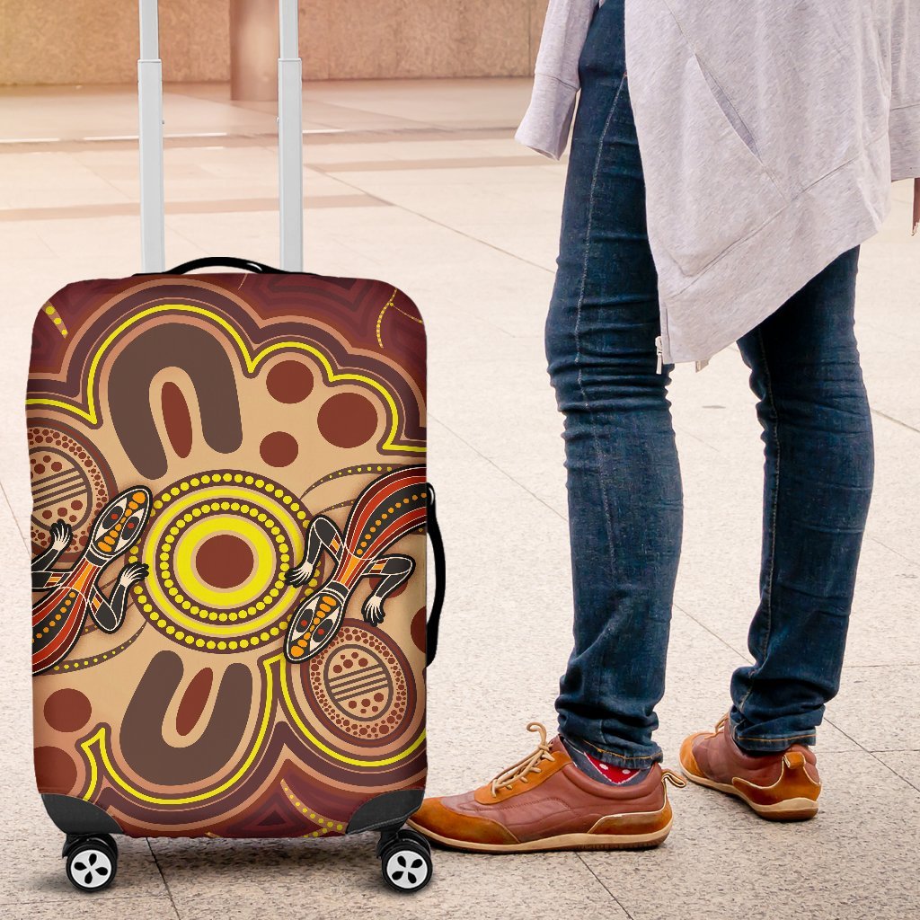 aboriginal-luggage-covers-indigenous-lizard-dot-painting-art