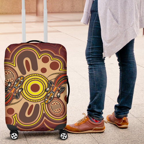 aboriginal-luggage-covers-indigenous-lizard-dot-painting-art