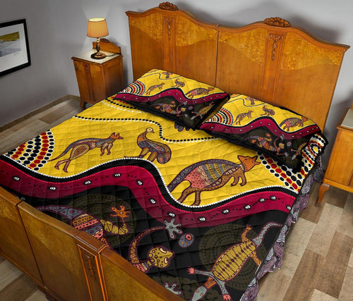 aboriginal-quilt-bed-set-indigenous-animals-life-art