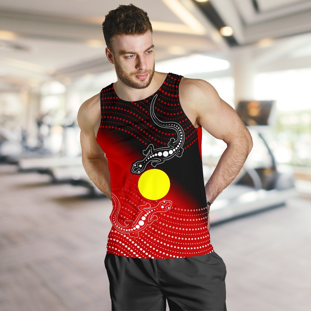 aboriginal-mens-tank-top-two-indigenous-lizard