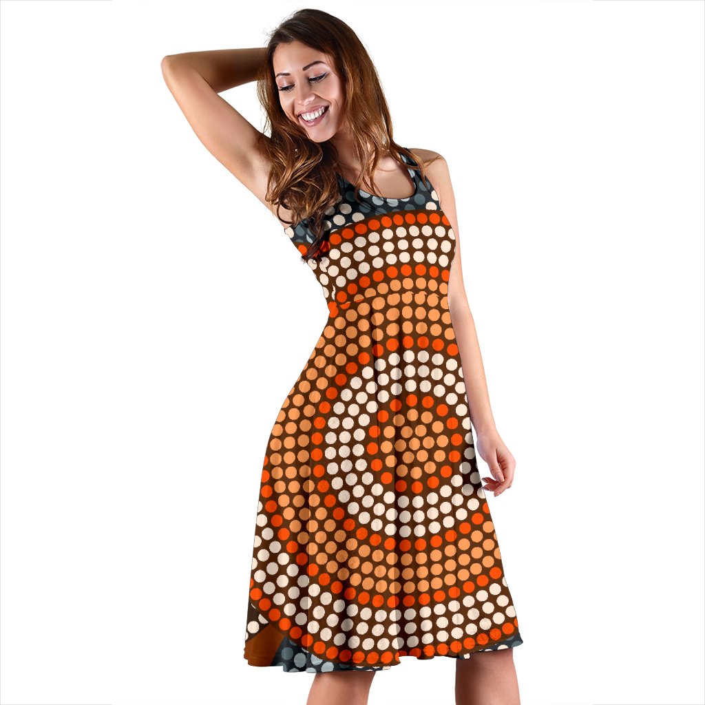 Midi Dress - Aboriginal Dot Painting Dress Ver05 - Vibe Hoodie