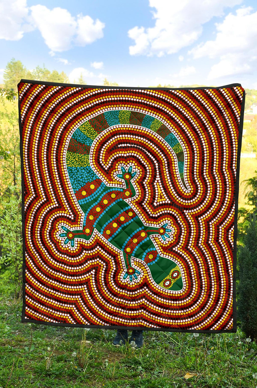 premium-quilts-lizard-coverlets-aboriginal-dot-painting