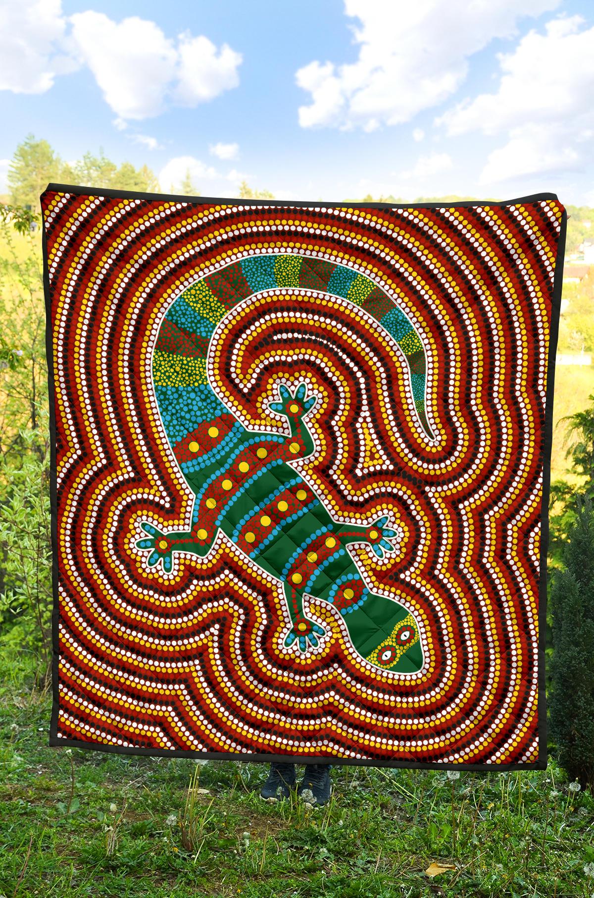 premium-quilts-lizard-coverlets-aboriginal-dot-painting