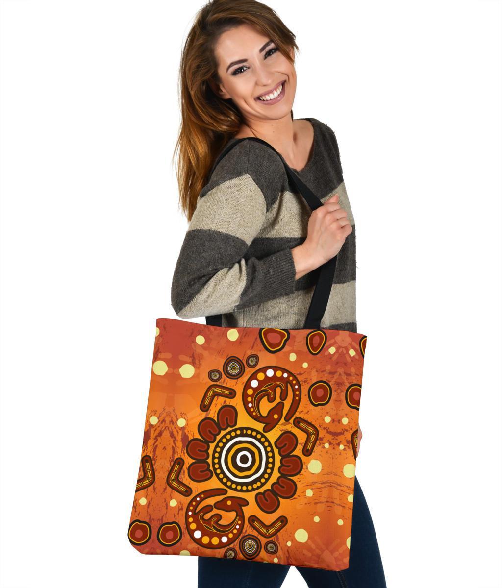 aboriginal-tote-bags-baby-kangaroo-and-dot-painting-patterns