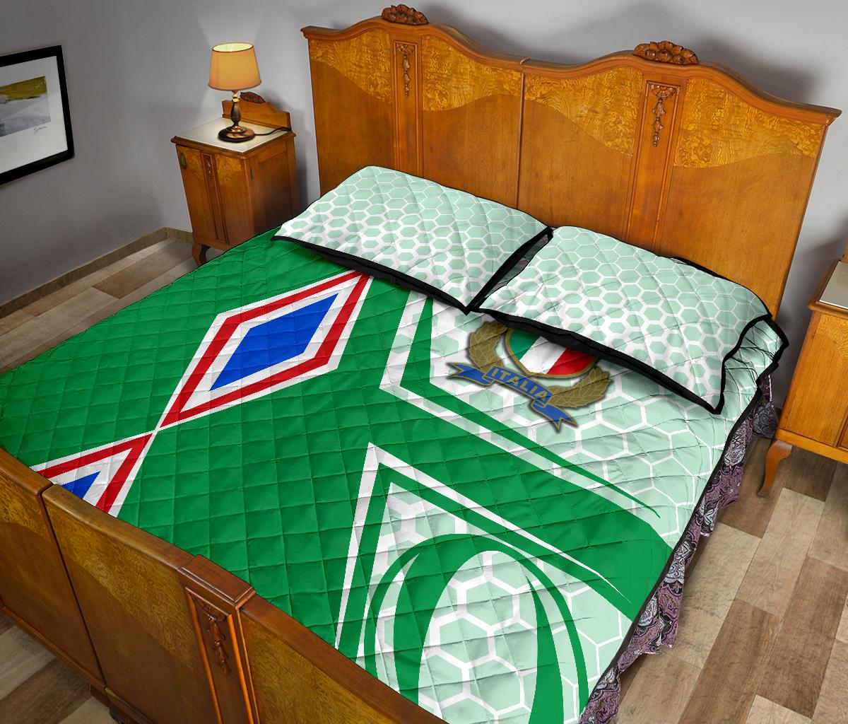 italy-rugby-quilt-bed-set-gli-azzurri-vibes-green
