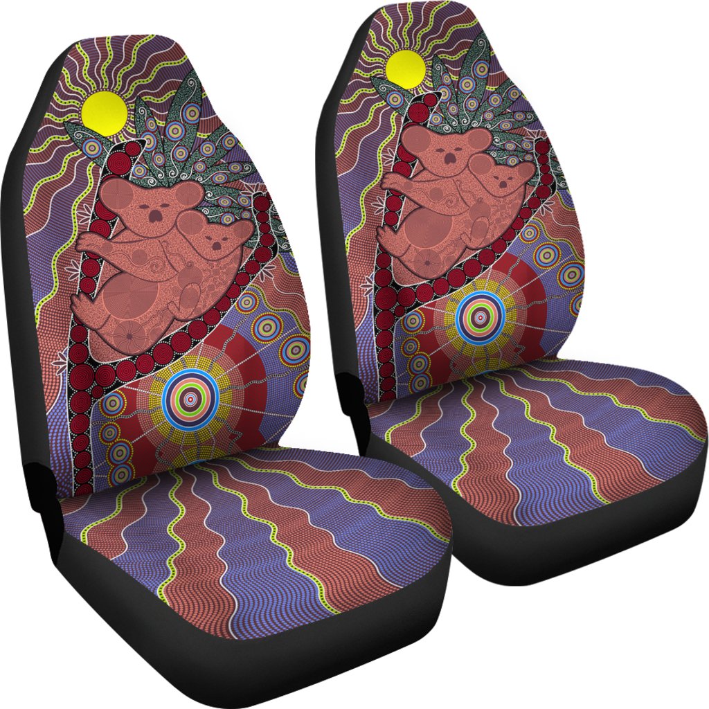 indigenous-art-koala-seat-covers-aboriginal-dot-painting