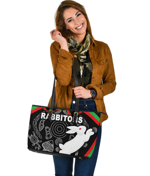 rabbitohs-large-leather-tote-indigenous-mystery-vibes