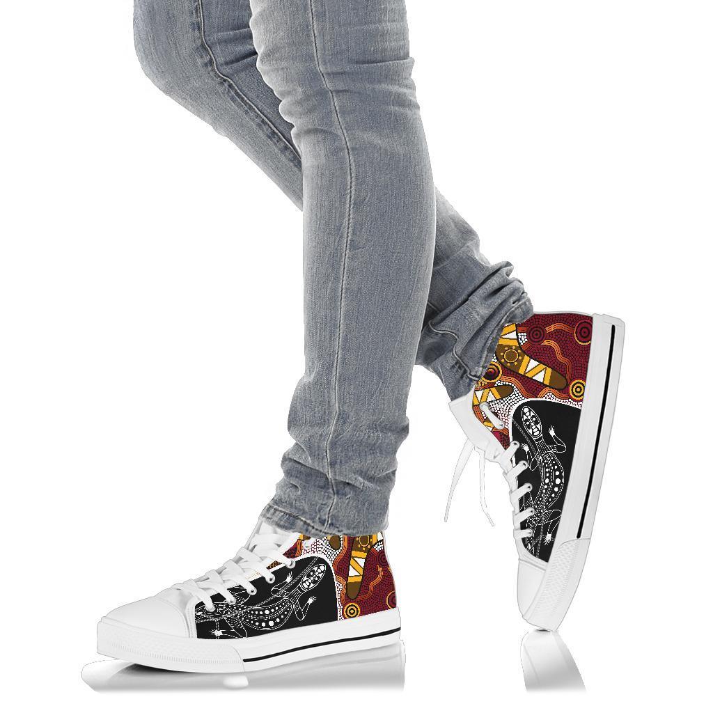 high-top-shoes-aboriginal-dot-painting-lizard-shoes