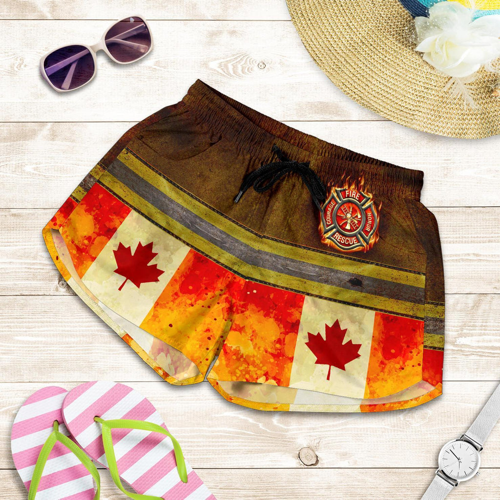 Canada Women'S Short - Canadian Firefighter 3D - Vibe Hoodie