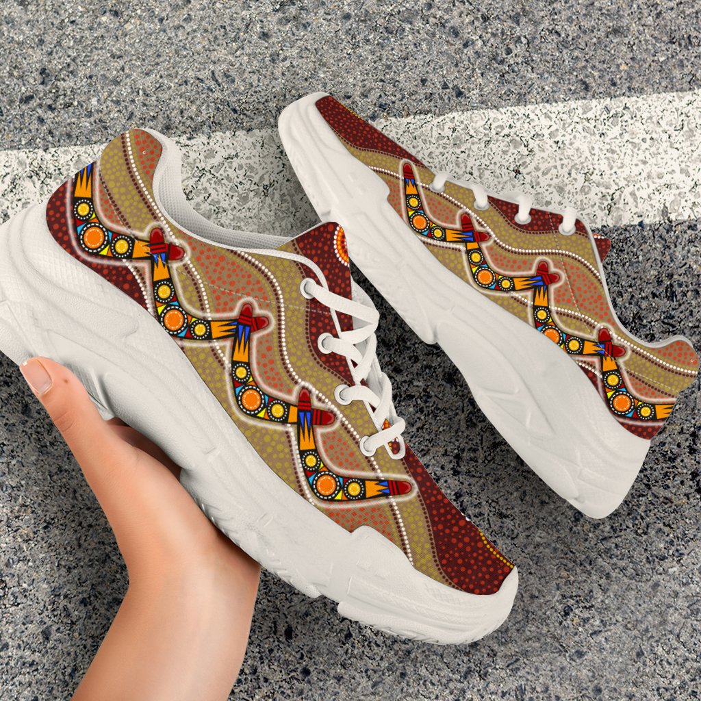 aboriginal-sneakers-boomerang-patterns-circle-dot-painting-chunky