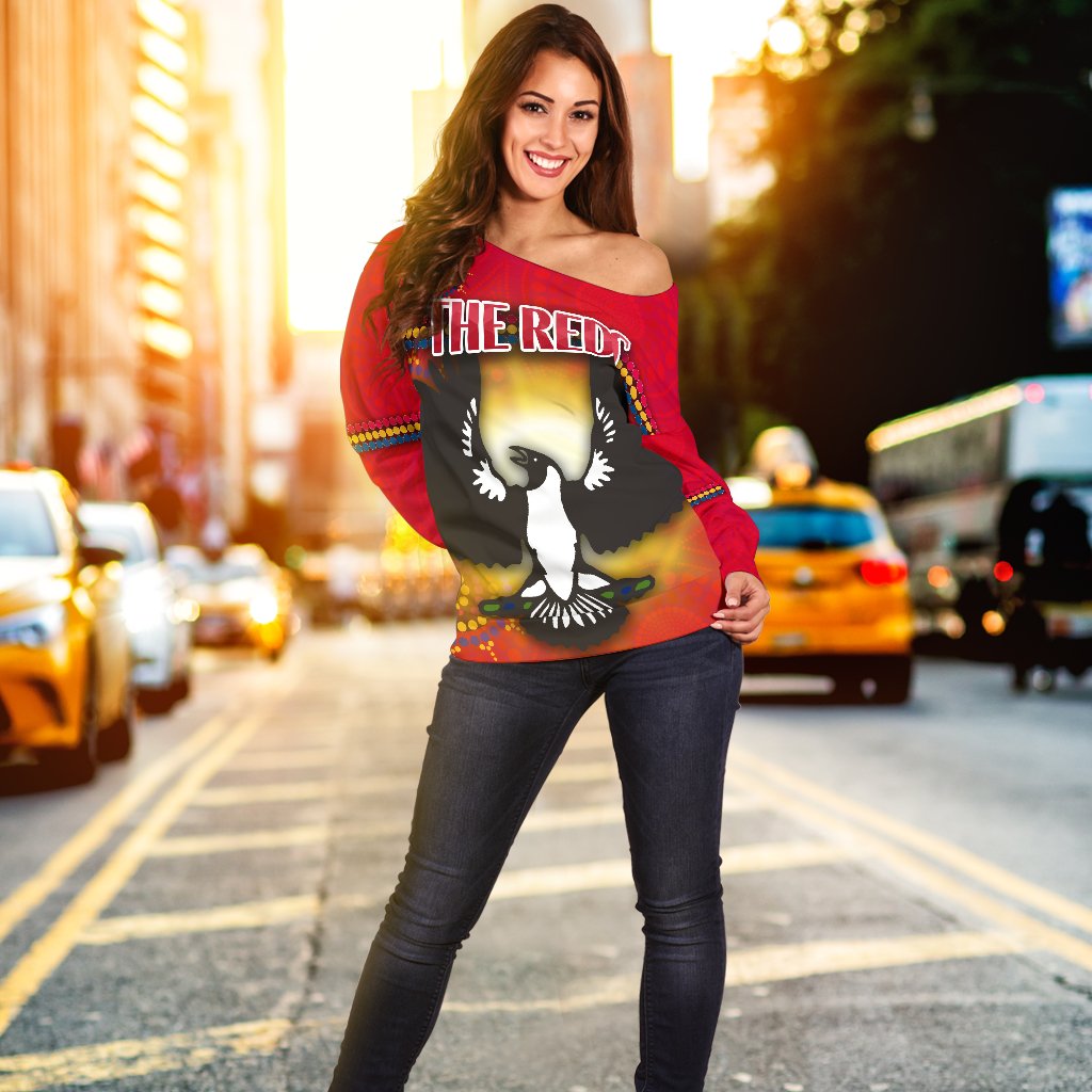 Adelaide Women Off Shoulder Sweater The Reds - Vibe Hoodie