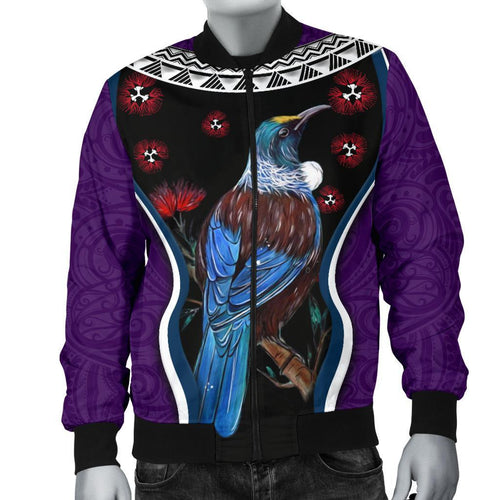 new-zealand-tui-bird-men-bomber-jacket-pohutukawa-purple