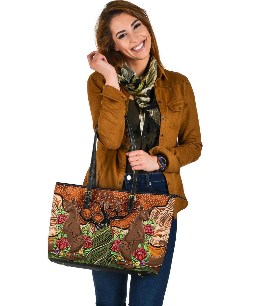 aboriginal-leather-tote-bag-kangaroo-with-indigenous-tree