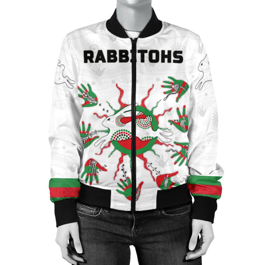 rabbitohs-indigenous-bomber-jacket-for-women-animals-aboriginal