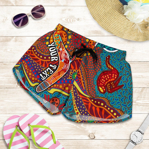 Aboriginal Personalised Women's Shorts - Indigenous Boomerang - Vibe Hoodie
