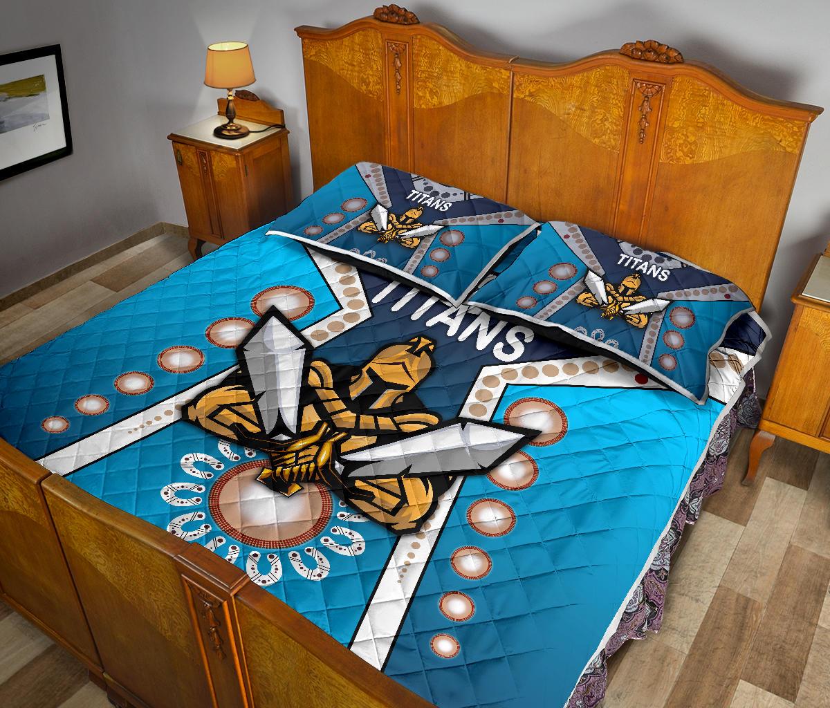 gold-coast-quilt-bed-set-titans-gladiator-simple-indigenous