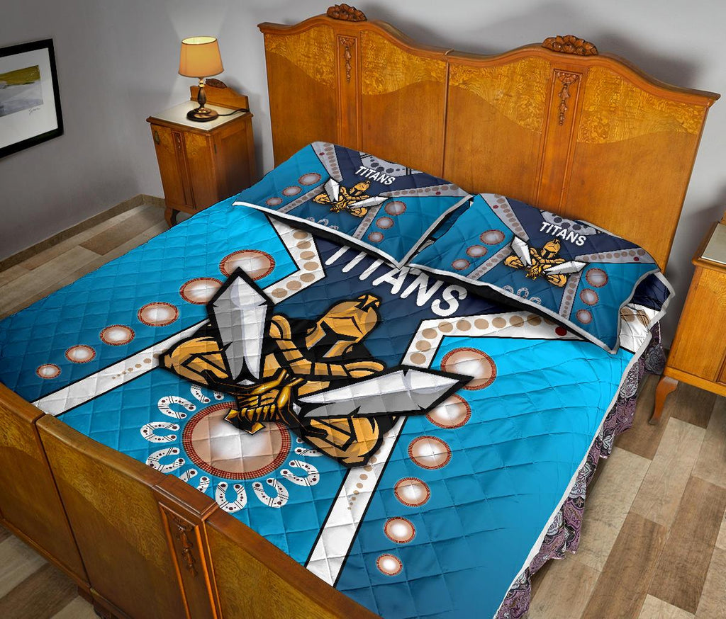 gold-coast-quilt-bed-set-titans-gladiator-simple-indigenous