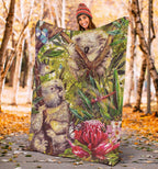 koala-premium-blanket-3d-koala-with-waratah-flower-blanket