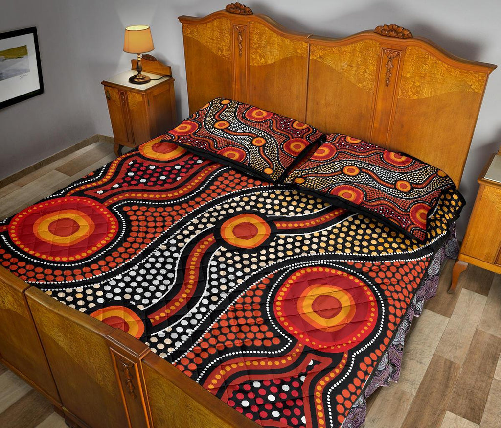 aboriginal-quilt-bed-set-landscape-circle-dot-painting-art