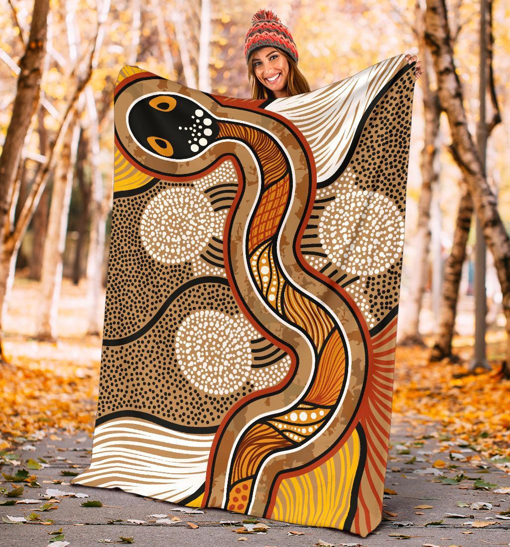 aboriginal-premium-blanket-indigenous-snake-vintage-stye
