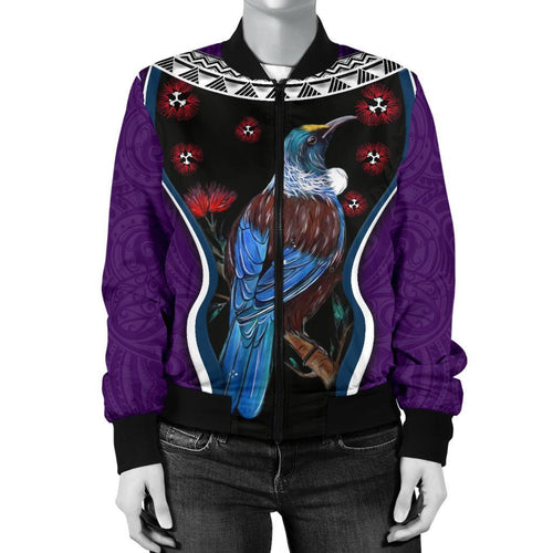 new-zealand-tui-bird-women-bomber-jacket-pohutukawa-purple
