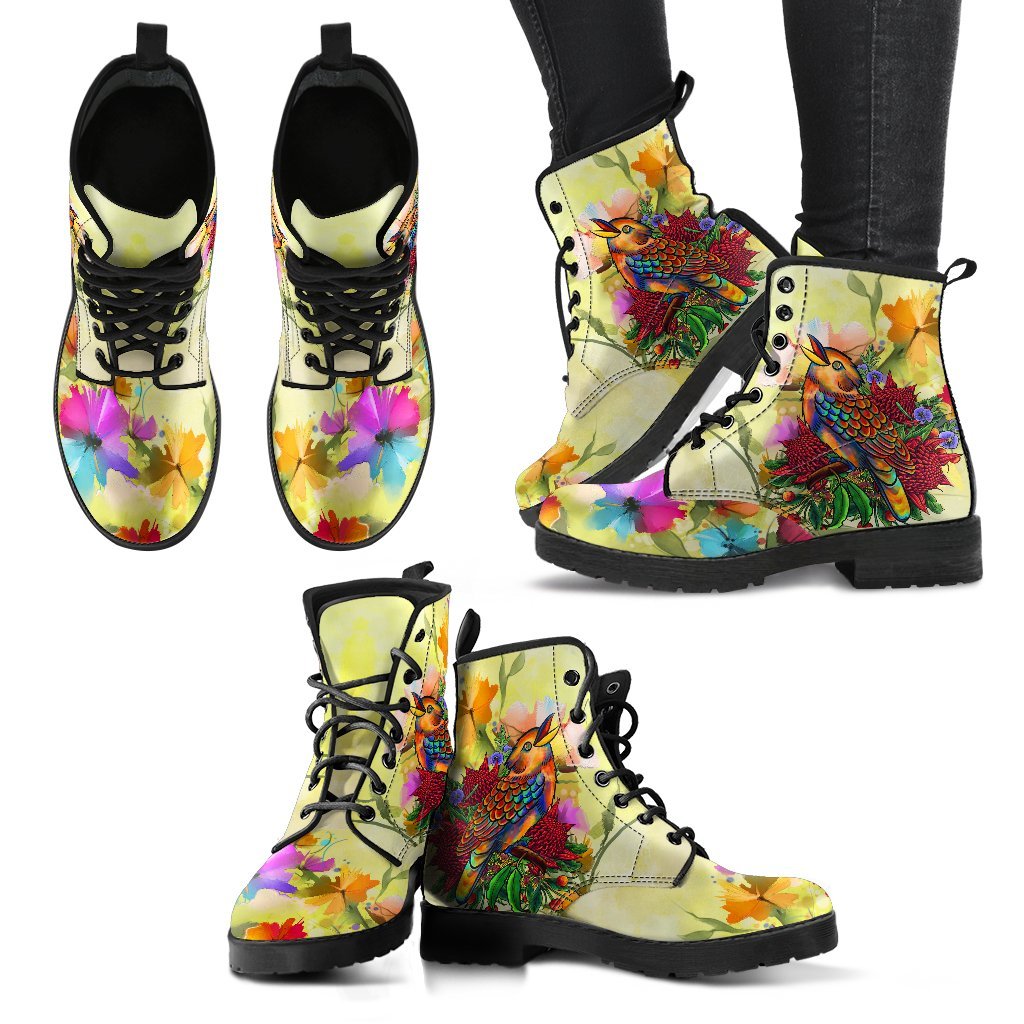 leather-boots-australia-kookaburra-with-waratah