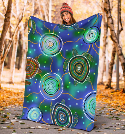 aboriginal-premium-blanket-indigenous-turtle-dreaming