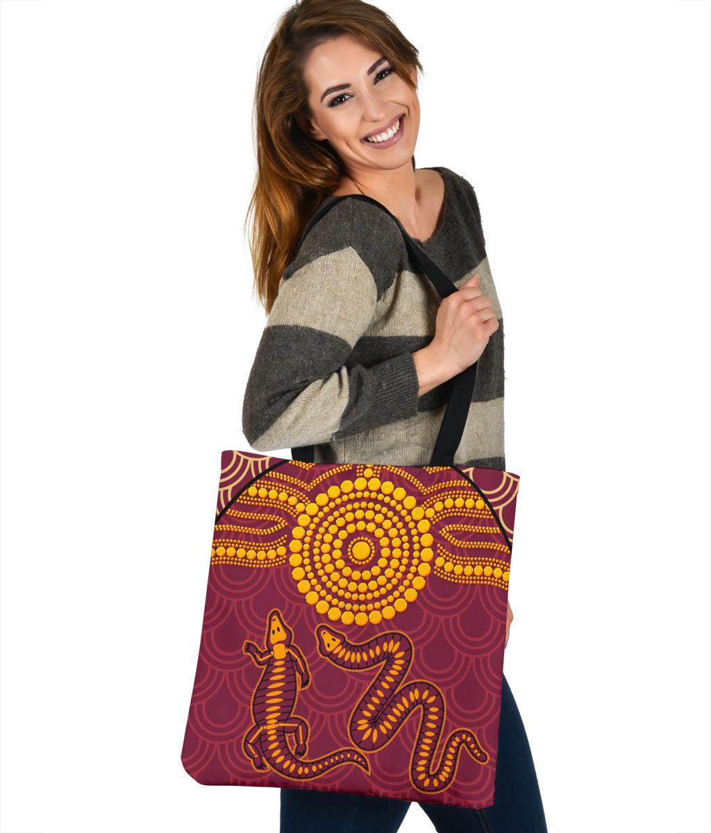 aboriginal-tote-bags-aboriginal-snake-and-alligator