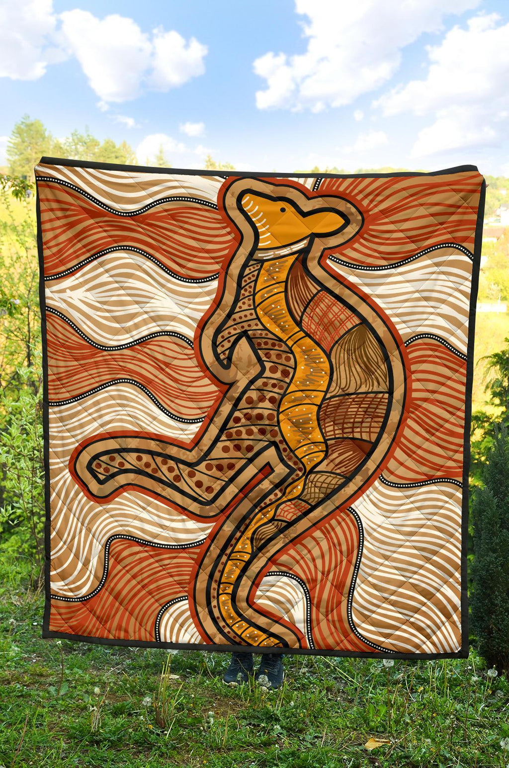 aboriginal-premium-quilt-indigenous-kangaroo-vintage-stye
