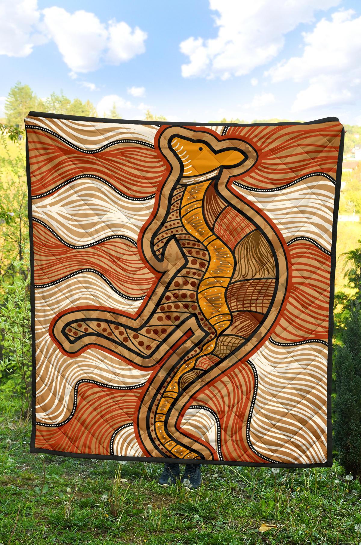 aboriginal-premium-quilt-indigenous-kangaroo-vintage-stye