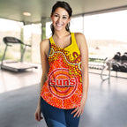 Gold Coast Women's Racerback Tank Sun Aboriginal - Vibe Hoodie