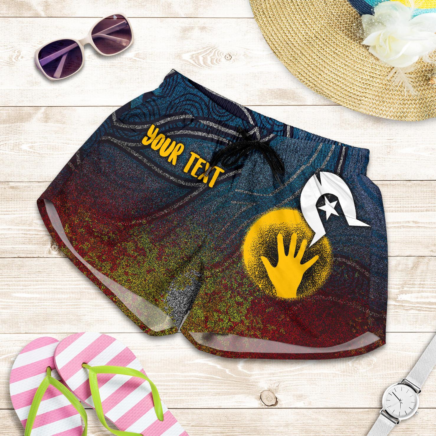 [Custom] Aboriginal Women's Shorts - Aboriginal and Torres Strait Islanders Flag - Vibe Hoodie